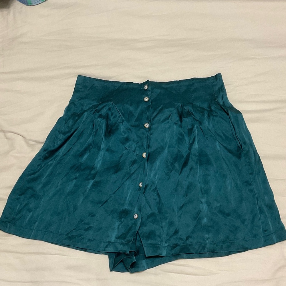 Teal Button-Up Short